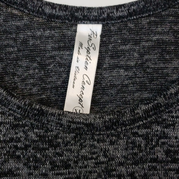 PerSeption Concept blk gray variegated top Women's Size XL - Picture 2 of 7